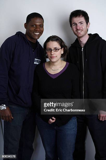 Algenis Perez Soto, Anna Boden and Ryan Fleck at the Sky 360 by Delta lounge WireImage portrait studio on January 22, 2008 in Park City, Utah.