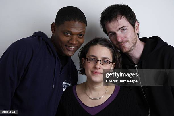 Algenis Perez Soto, Anna Boden and Ryan Fleck at the Sky 360 by Delta lounge WireImage portrait studio on January 22, 2008 in Park City, Utah.