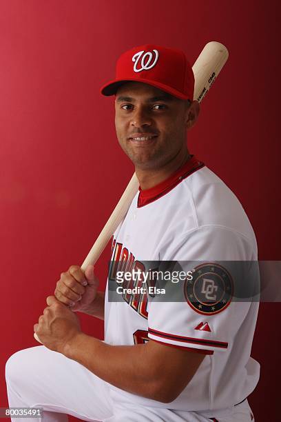 Alex Escobar of the Washington Nationals poses during Photo Day on February 23, 2008 at Space Coast Stadium in Viera, Florida.