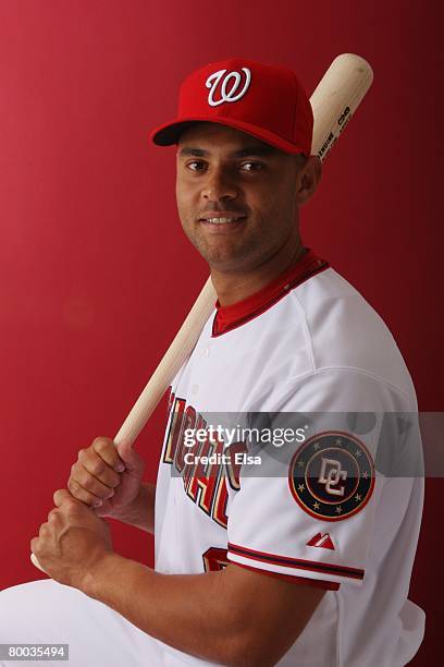 Alex Escobar of the Washington Nationals poses during Photo Day on February 23, 2008 at Space Coast Stadium in Viera, Florida.