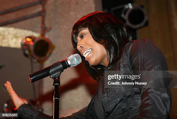 Shareefa performs at R&B Live at Spotlight hosted by Ludacris on February 26, 2008 in New York.