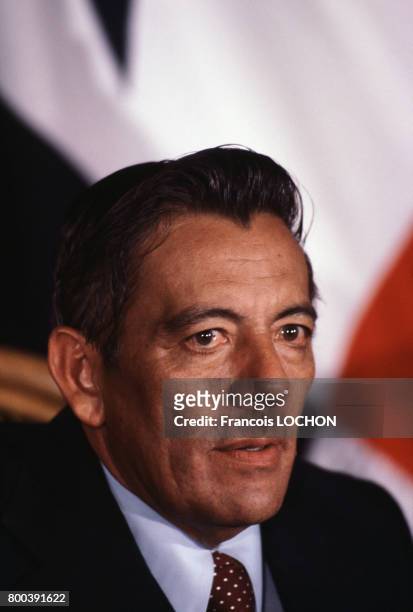 Portrait du général Omar Torrijos en avril 1978 au Panama.