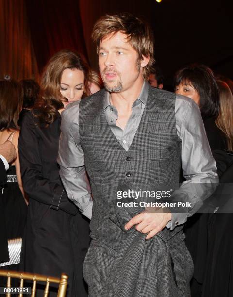 Actress Angelina Jolie and Actor Brad Pitt inside at the 13th ANNUAL CRITICS' CHOICE AWARDS at the Santa Monica Civic Auditorium on January 7, 2008...