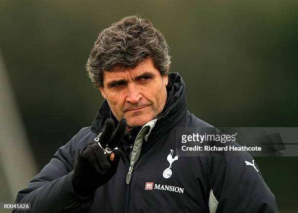 Tottenham Manager Juande Ramos during the Tottenham Hotspur Training Session at Spurs Lodge on February 28, 2008 in Chigwell, England.