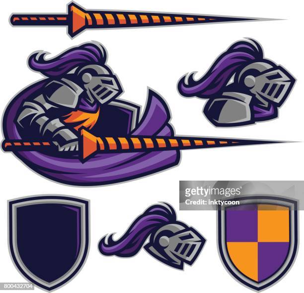 knight sport kit - suit of armour stock illustrations