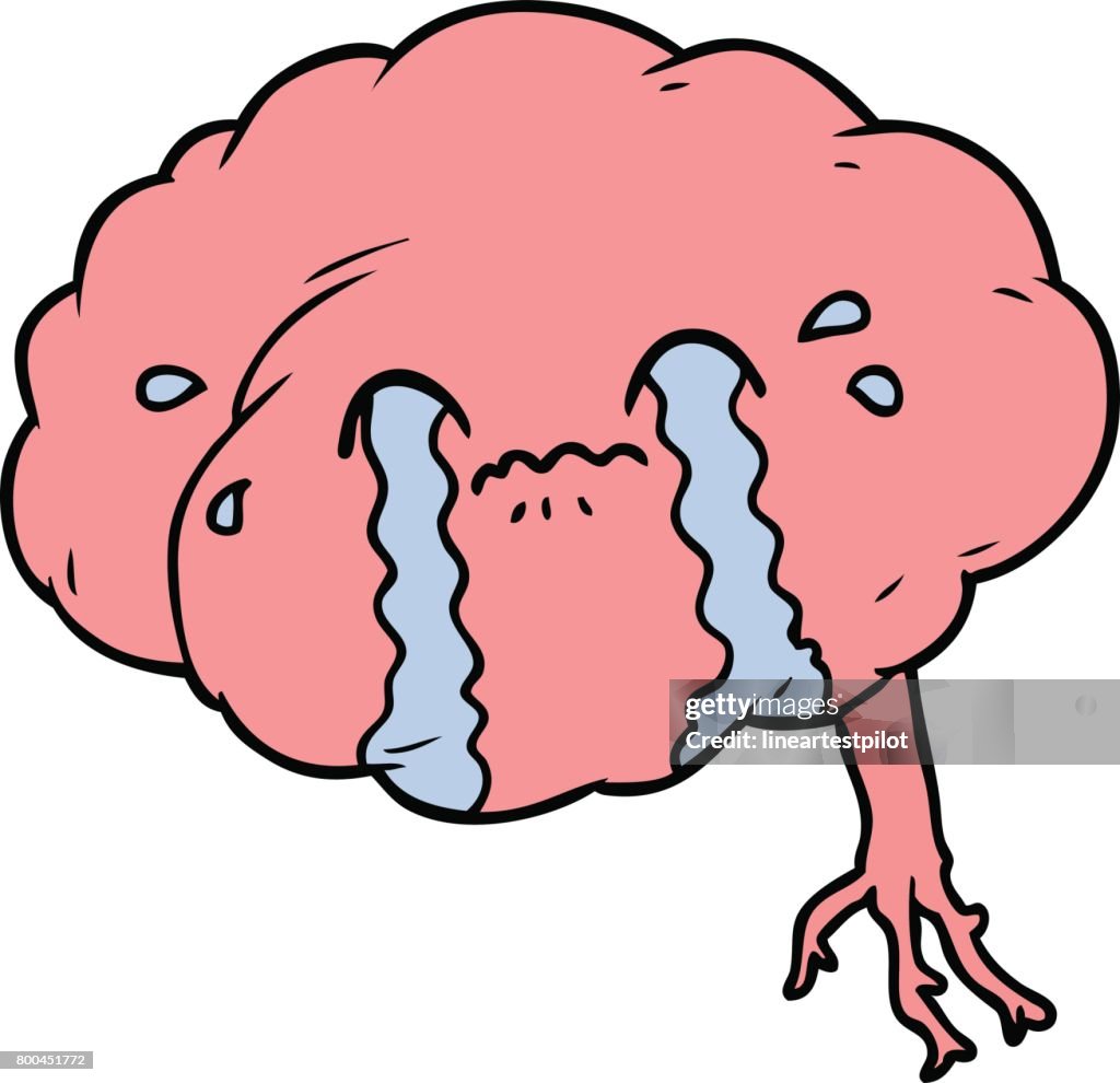 Cerebro De Dibujos Animados Con Dolor De Cabeza Ilustración de stock -  Getty Images