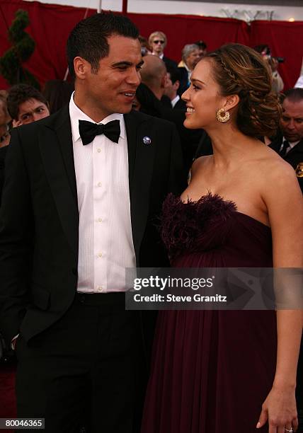 Cash Warren and actress Jessica Alba attend the 80th Annual Academy Awards at the Kodak Theatre on February 24, 2008 in Los Angeles, California.