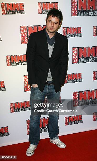 Actor Danny Dyer arrives at the Shockwaves NME Awards 2008 at the O2 Arena on February 28, 2008 in London, England.