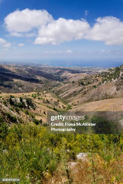 landscape vista from the laona plateau, cyprus - laona photos et images de collection