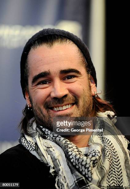 Actor Colin Farrell attends the "In Bruges" Press Conference during the 2008 Sundance Film Festival at the Sundance House on January 18, 2008 in Park...