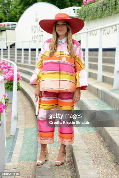 Racegoer attends day 5 of Royal Ascot at Ascot Racecourse on June 24, 2017 in Ascot, England.