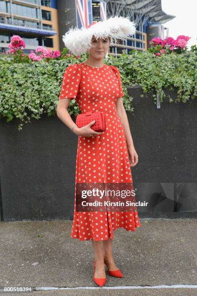 Racegoer attends day 5 of Royal Ascot at Ascot Racecourse on June 24, 2017 in Ascot, England.