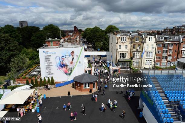 Fans arrive on day six at Queens Club on June 24, 2017 in London, England.