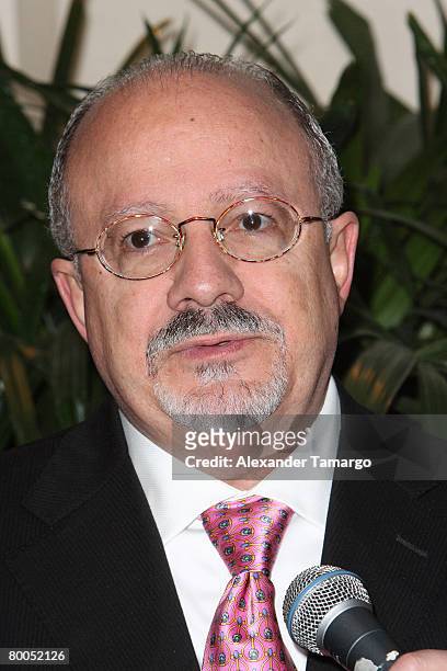 Miami Dade College President Dr. Eduardo Padron poses during the "Under The Same Moon" press conference on February 28, 2008 in Miami Beach, Florida.