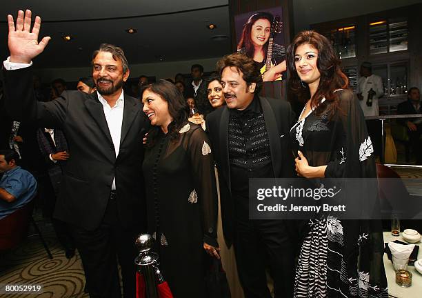 Actor Kabir Bedi, directors Mira Nair and Akbar Khan, and actress Pooja Batra attend a party for the movie 'Aids Jaago' during day four of the 4th...