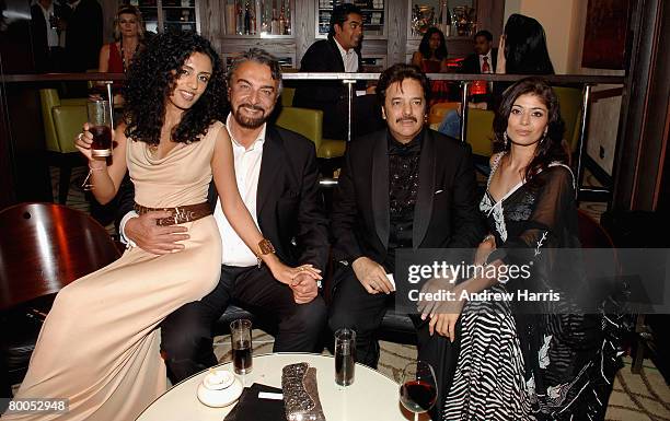 Actors Parveen Duranj, Kabir Bedi, director Akbar Khan and actress Pooja Batra attend a party for the movie 'Aids Jaago' during day four of the 4th...