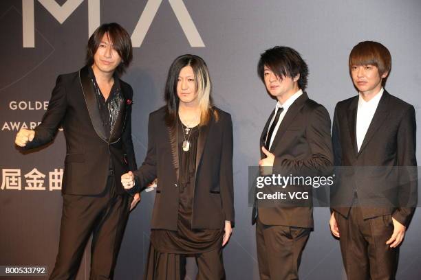 Japanese rock band GLAY arrives at the red carpet of the 28th Golden Melody Awards Ceremony on June 24, 2017 in Taipei, Taiwan of China.