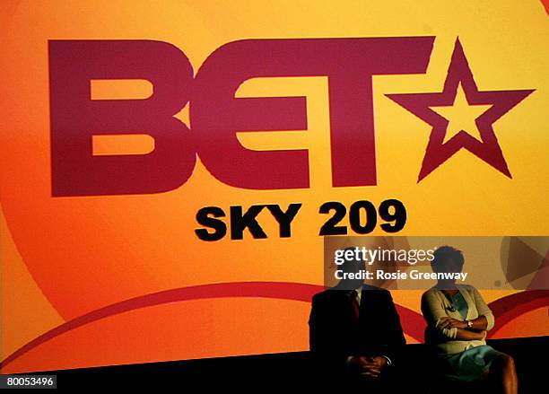 The logo is displayed behind Senior Vice President and General Manager BET International Michael D. Armstrong and Chairman and Chief Executive...