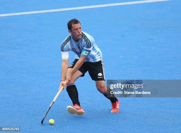 Pedro Ibarra of Argentina in action during the semi-final match between Argentina and Malaysia on day eight of the Hero Hockey World League...