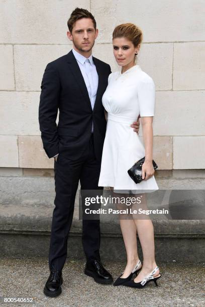 Jamie Bell and Kate Mara attend the Dior Homme Menswear Spring/Summer 2018 show as part of Paris Fashion Week on June 24, 2017 in Paris, France.