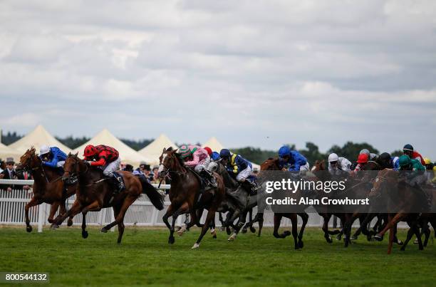 David Allan riding Snoano win The Wolferton Handicap Stakes on day 5 of Royal Ascot at Ascot Racecourse on June 24, 2017 in Ascot, England.