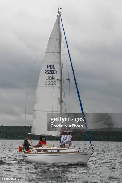 Fishing boats are seen during the annual Kashubian fishermen sea pilgrimage in Puck, Poland on 24 June 2017 Every year fishermen from Kashubia region...