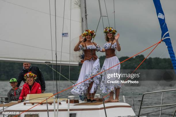 Fishing boats are seen during the annual Kashubian fishermen sea pilgrimage in Puck, Poland on 24 June 2017 Every year fishermen from Kashubia region...