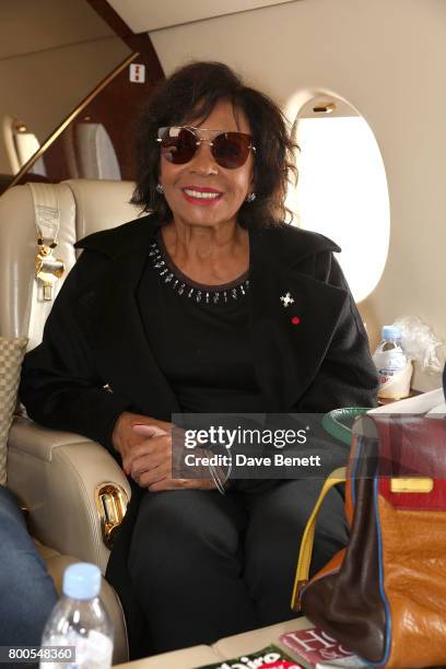 Dame Shirley Bassey arrives at Gama Aviation ahead of the Jersey Style Awards 2017 on June 24, 2017 in Jersey.