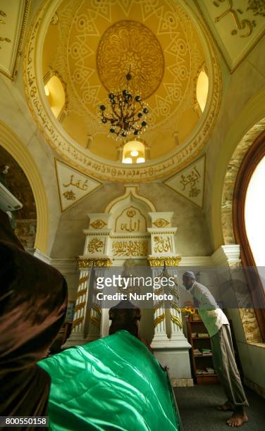 Sri Lankan Muslim man offers prayers inside a mosque in Colombo, Sri Lanka on Saturday 24 2017.Muslims across the world are marking the holy month of...