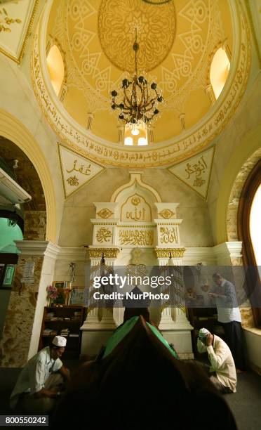 Sri Lankan Muslim men offer prayers inside a mosque in Colombo, Sri Lanka on Saturday 24 2017.Muslims across the world are marking the holy month of...