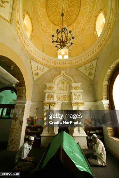 Sri Lankan Muslim men offer prayers inside a mosque in Colombo, Sri Lanka on Saturday 24 2017.Muslims across the world are marking the holy month of...