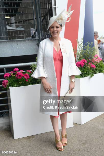 Olivia Colman attends day 5 of Royal Ascot at Ascot Racecourse on June 24, 2017 in Ascot, England.
