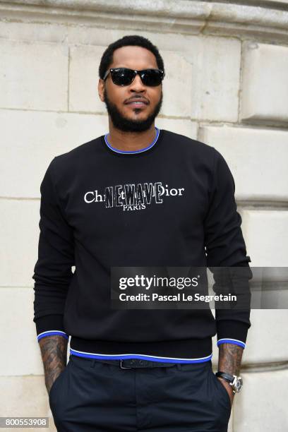 Carmelo Anthony attends the Dior Homme Menswear Spring/Summer 2018 show as part of Paris Fashion Week on June 24, 2017 in Paris, France.