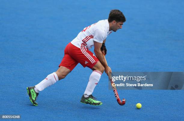 Adam Dixon of England in action during the semi-final match between England and the Netherlands on day eight of the Hero Hockey World League...