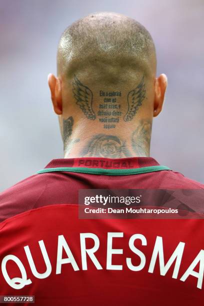 Ricardo Quaresma of Portugal lines up prior to the FIFA Confederations Cup Russia 2017 Group A match between New Zealand and Portugal at Saint...