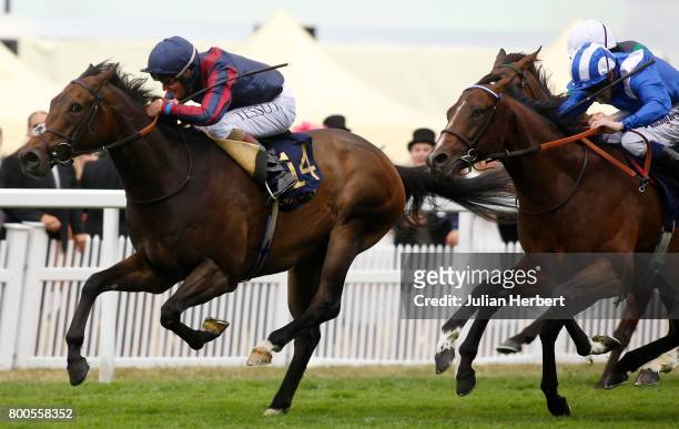 Tom Queally ridding The Tin Man wins The Diamond Jubilee Stakes Race run on the Fifth Day of Royal Ascot at Ascot Racecourse on June 24, 2017 in...