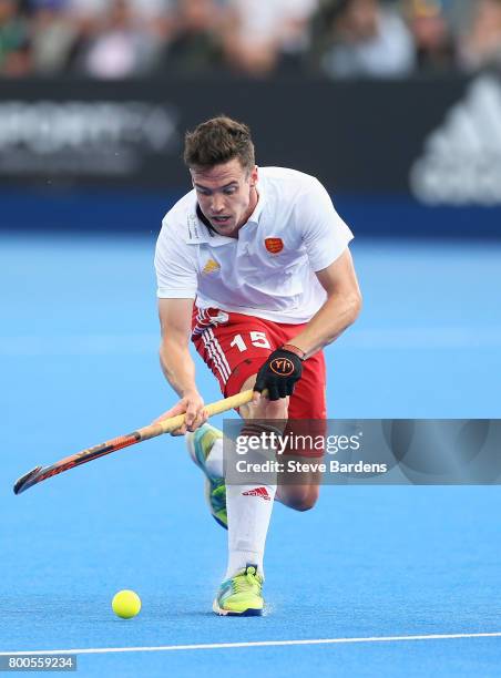 Phil Roper of England in action during the semi-final match between England and the Netherlands on day eight of the Hero Hockey World League...