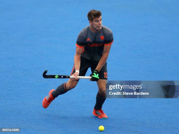 Sander de Wijn of the Netherlands in action during the semi-final match between England and the Netherlands on day eight of the Hero Hockey World...