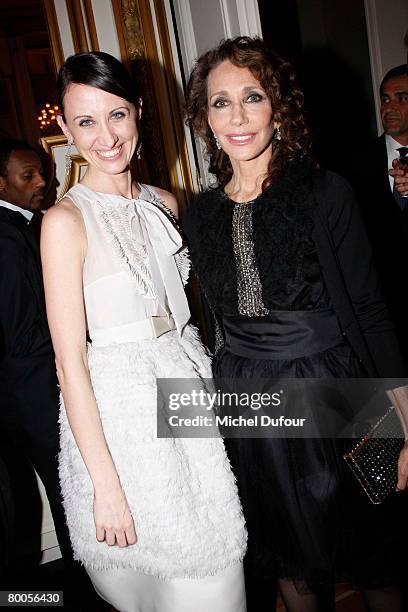 Allessandra Facchinetti and Marisa Berenson attends the Valentino Dinner during the Fall/Winter 2008-2009 ready-to-wear collection show in the...