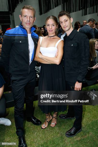 Lambert Wilson, Natasha Andrews and Pierre Niney attend the Dior Homme Menswear Spring/Summer 2018 show as part of Paris Fashion Week on June 24,...