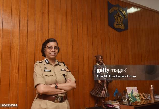 Pune Police Commissioner Rashmi Shukla poses during an exclusive interview with Hindustan Times, at her office, on June 23, 2017 in Pune, India.