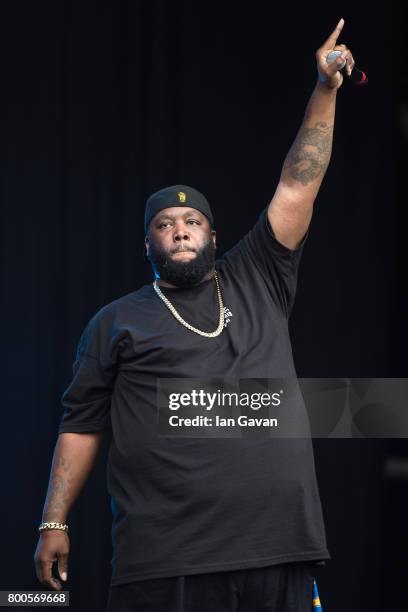 Killer Mike of Run the Jewels performs on day 3 of the Glastonbury Festival 2017 at Worthy Farm, Pilton on June 24, 2017 in Glastonbury, England.
