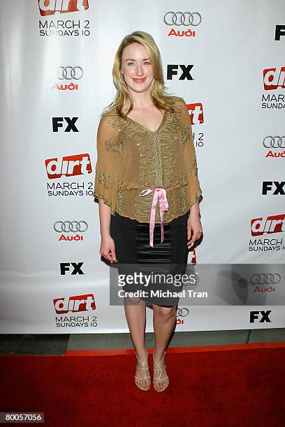Actress Ashley Johnson arrives at the season two premiere screening of the F/X Network show "DIRT" held at Arclight Cinemas on February 28, 2008 in...