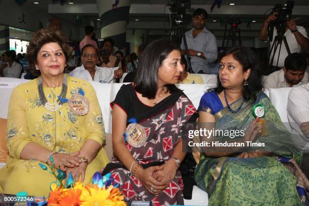 Indu Seth, Neelam Pratap Rudy and Suchana Patnaik, President, PFWS during the launch of Neele Pankh, an initiative by Police Families Welfare Society...