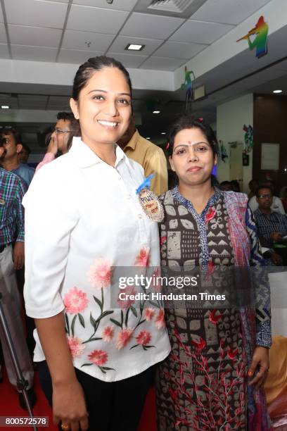 Shweta Singh and Rashmi Kumari during the launch of Neele Pankh, an initiative by Police Families Welfare Society to make sports a reality for...
