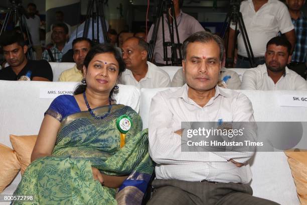 Amulya Patnaik , Delhi Police Commissioner with Suchana Patnaik, President, PFWS during the launch of Neele Pankh, an initiative by Police Families...