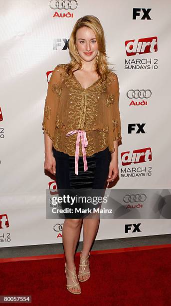 Actress Ashley Johnson attends the premiere of FX Networks "Dirt" at the Arclight February 28, 2008 in Hollywood, California.