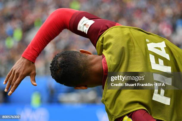 Nani of Portugal warms up during the FIFA Confederations Cup Russia 2017 Group A match between New Zealand and Portugal at Saint Petersburg Stadium...