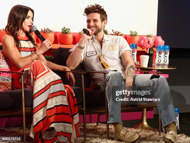 Dr. Emily Morse and Nico Tortorella speak on stage during the Cosmopolitan: Let's Talk About It Event on June 24, 2017 in New York City.