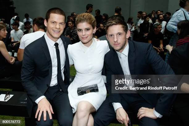 Lucas Hedges, Kate Mara and Jamie Bell attend the Dior Homme Menswear Spring/Summer 2018 show as part of Paris Fashion Week on June 24, 2017 in...